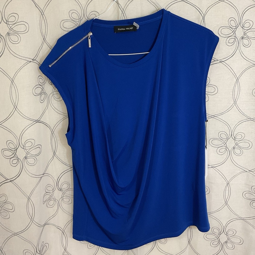 NWT Woman's Ivanka Trump Cobalt Blue Sleeveless Top Size XL
